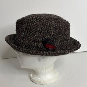 Vintage Johnathan Richard Hat Mens Small 7 Brown Tweed Colorful Made in Ireland
